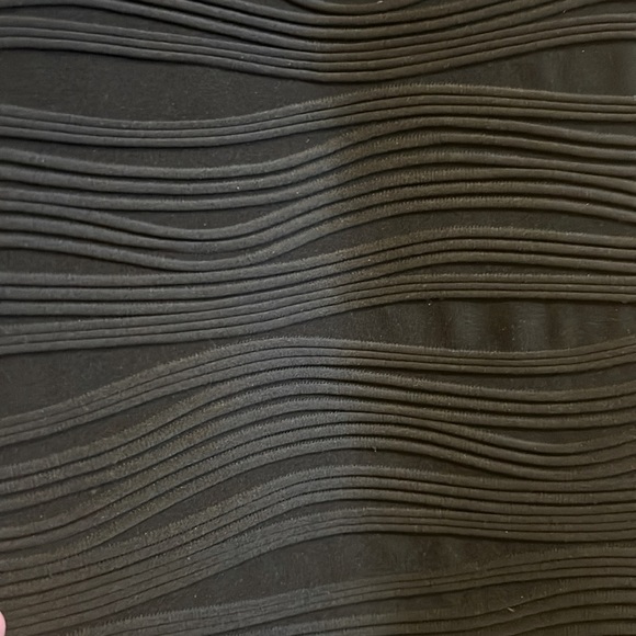 M Black Bodycon Dress V Neck Spaghetti Straps Stretchy Fabric MIDI Side Zipper - Picture 7 of 13